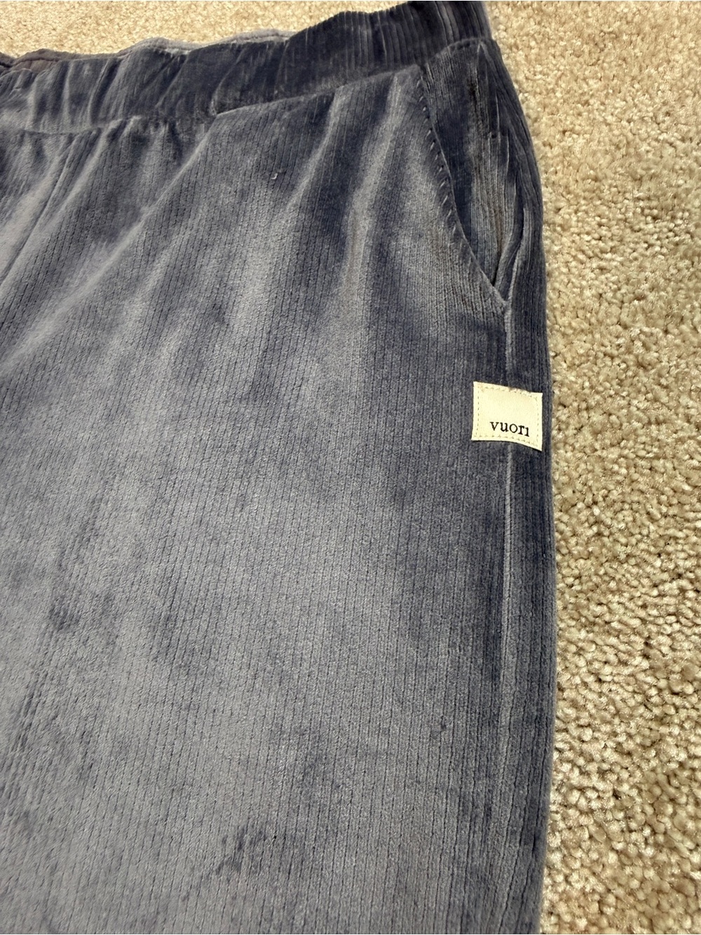 Comfort Wide-Leg Velvet Pants - Blue/Grey - Vuori - Picture 6 of 12